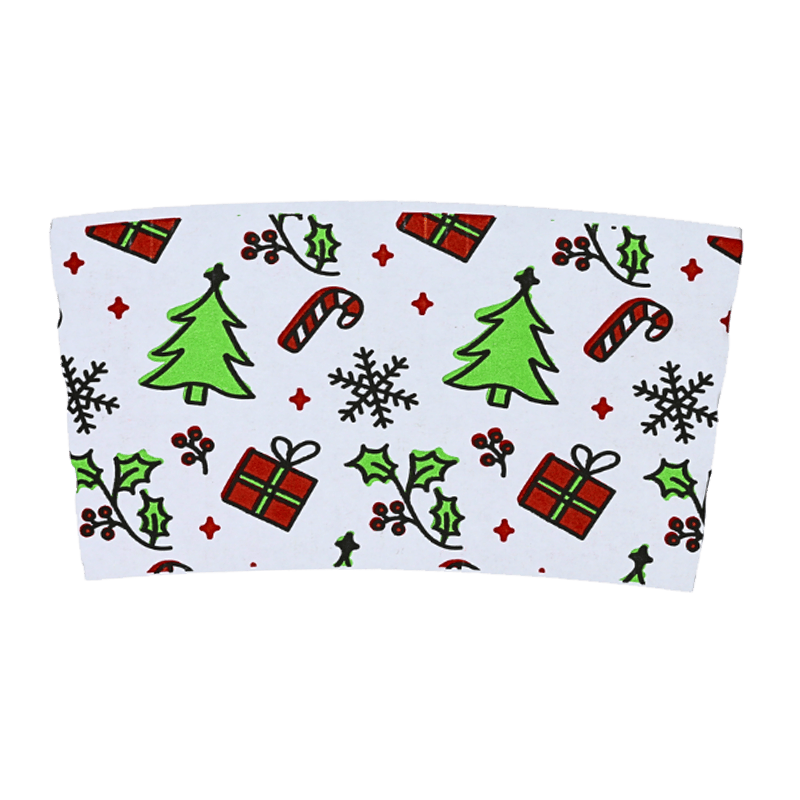 Nyomtatott karácsonyi ajándékok, vastagított hullámpapír pohár ujjak